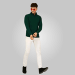 Classic Stripe Half Zipper Sweater for Men