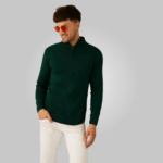 Classic Stripe Half Zipper Sweater for Men