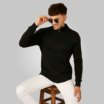 Classic Stripe Half Zipper Sweater for Men