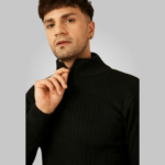 Classic Stripe Half Zipper Sweater for Men