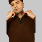 Classic Stripe Half Zipper Sweater for Men