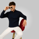 Classic Stripe Half Zipper Sweater for Men