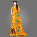 Elegant Crepe Saree for Women with Blouse Piece