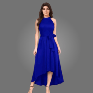 Elegant Sleeveless Plain Long Tiered Dress for Women