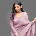 Elegant Georgette Saree with Embroidered Blouse for Women