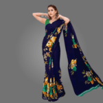 Elegant Printed Georgette Saree for Women with Blouse Piece