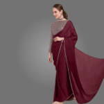 Trendy Vichitra Silk Saree for Women with Satin Embellished Blouse
