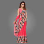 Elegant Printed Georgette Saree for Women with Blouse Piece