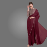 Trendy Vichitra Silk Saree for Women with Satin Embellished Blouse
