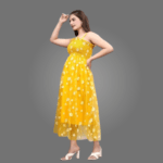 Elegant Net Fabric Printed Dresses for Women