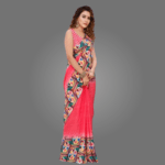 Elegant Printed Georgette Saree for Women with Blouse Piece