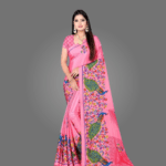 Elegant Crepe Saree for Women with Blouse Piece
