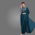Trendy Vichitra Silk Saree for Women with Satin Embellished Blouse