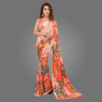 Elegant Printed Georgette Saree for Women with Blouse Piece