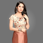 Elegant Satin Silk Saree for Women with Printed Blouse