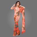Elegant Printed Georgette Saree for Women with Blouse Piece