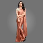 Elegant Satin Silk Saree for Women with Printed Blouse