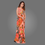 Elegant Printed Georgette Saree for Women with Blouse Piece