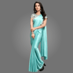 Elegant Satin Silk Saree for Women with Printed Blouse