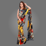Elegant Printed Georgette Saree for Women with Blouse Piece