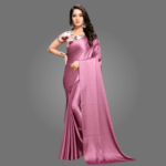 Elegant Satin Silk Saree for Women with Printed Blouse