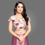 Elegant Satin Silk Saree for Women with Printed Blouse