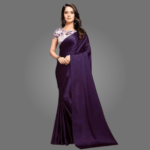 Elegant Satin Silk Saree for Women with Printed Blouse