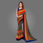 Elegant Printed Georgette Saree for Women with Blouse Piece