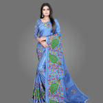 Elegant Crepe Saree for Women with Blouse Piece
