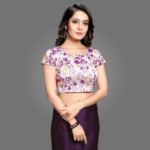 Elegant Satin Silk Saree for Women with Printed Blouse