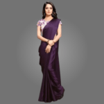 Elegant Satin Silk Saree for Women with Printed Blouse