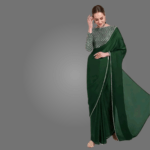 Trendy Vichitra Silk Saree for Women with Satin Embellished Blouse
