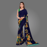 Elegant Printed Georgette Saree for Women with Blouse Piece