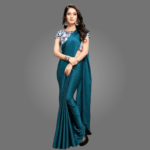 Elegant Satin Silk Saree for Women with Printed Blouse