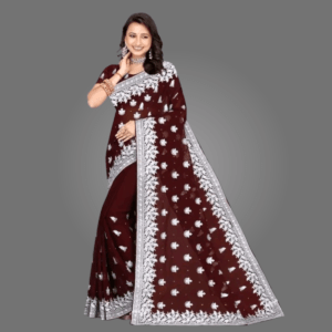 Embroidery Work Georgette Saree for Women